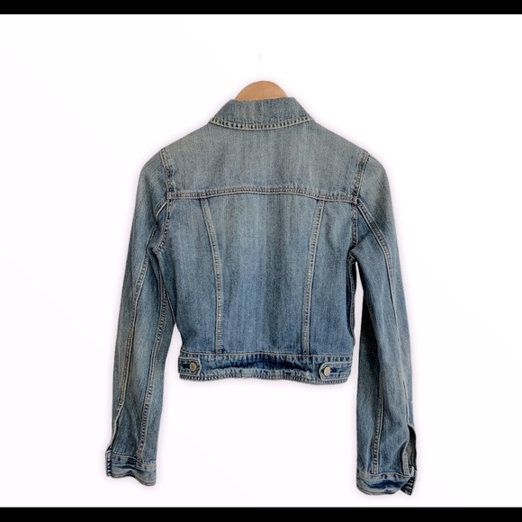 American Eagle OF Cropped Jean Jacket Sz SP - Picture 3 of 5